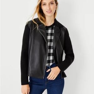 Ann Taylor Mixed Leather Moto Jacket